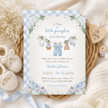 Sweet Little Pumpkin Soft Blue Autumn Baby Shower