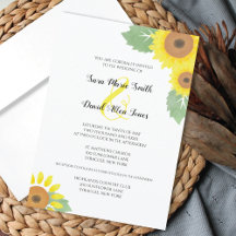 Sunflower Watercolor Greenery Wedding Collection