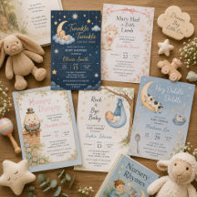 Nursery Rhyme Baby Shower Invitations - Storybook 