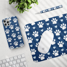 Dog Paws, Blue Hearts - Home Decor and Accessories