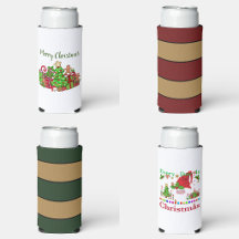 Seltzer Can Cooler Sleeves With Christmas Designs 