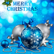 Blue & Silver Christmas Balls, Candy Cane & Stars