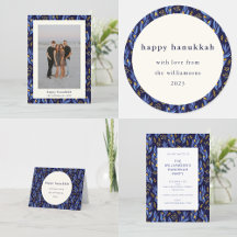 Blue and Yellow Botanical Hanukkah Holiday