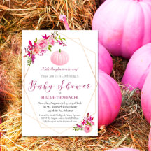 Pink Pumpkin Baby Shower by 3Cattails