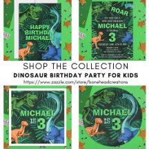 Dinosaur Birthday Party Invitations, Cards, Decor