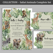 COLLECTION - Safari Jungle Animals Baby Shower