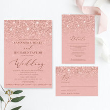 Rose gold Glamour Luxury Wedding Set 