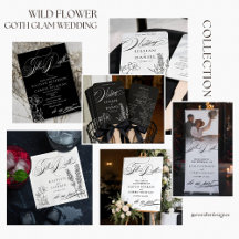 Elegant Goth Wildflower Glam Wedding