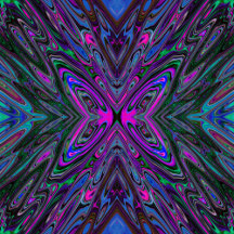 Trippy Magenta, Blue and Green Abstract Butterfly