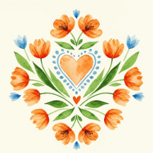 Watercolor paintings of traditional folklore art