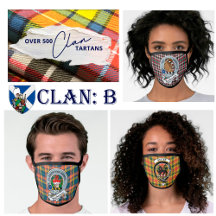 Face Mask Scots Clans Badge and Tartan Clan B