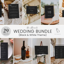 BLACK WEDDING INVITATION BUNDLE