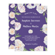 White Peony Violet Purple Wedding Collection