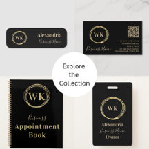 Monogram Logo Black Gold Business