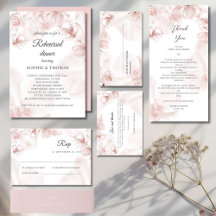 Dusty pink orchid watercolor wedding