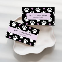 White Paws, Lilac Hearts Business Cards Collection