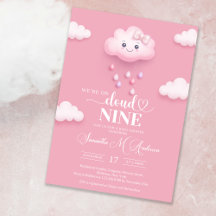We're on cloud nine - cute pink cartoon cloud 