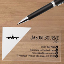 Professional Aviation Transparent Business Cards