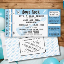 BOYS ROCK CONCERT TICKET BABY SHOWER