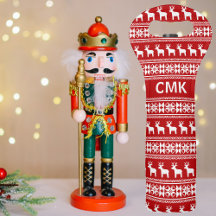 Red Christmas Reindeer Snowflake Pattern Decor