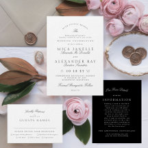 Black Formal Classic Elegant Calligraphy Wedding