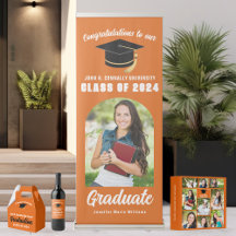 Orange White Graduation Party Custom Gifts