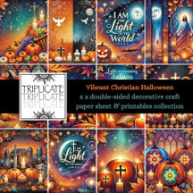 Vibrant Christian Halloween Scrapbook Paper