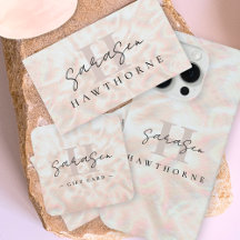 Opal Stone Business Rose Gold Holographic Monogram