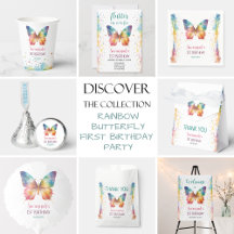 Rainbow Butterfly 1st Birthday Collection