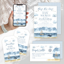 Blue nautical ocean marine baby boy shower