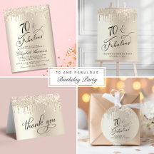 Gold Glitter 70th Birthday Party