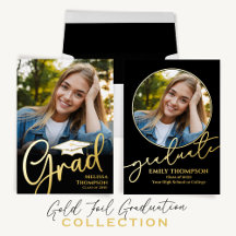Gold Foil Graduation Invitation and Announcements