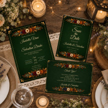 Rustic Forest Green Autumn Wedding