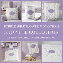 Purple Wildflower Monogram Home Collection