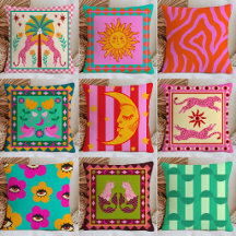 Dopamine Aesthetic Maximalist Throw Pillow Set 1 