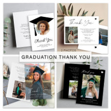 Graduation photo personalized thank you cards