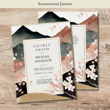 Scandinavia Japandi Themed Wedding Invitations