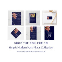 Simple Modern Navy Floral Collection
