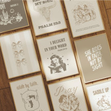 Western Christian Bible Verse Wall Art Collection 