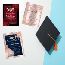 Elegant Glitter Drips Graduation Party