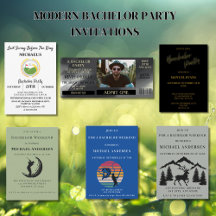 Modern Bachelor Party Invitations