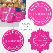 Christmas Love From Santa Merry Christmas Hot Pink