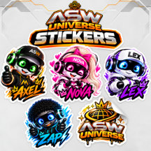 Stickers - ASW Universe - Axel, Nova, Lex & Zap 