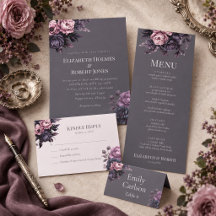 Gothic Plum Floral Wedding Collection