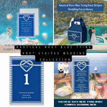 Nautical Navy Blue Tying Knot Stripes Wedding