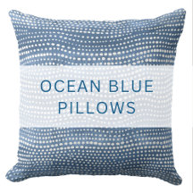 OCEAN BLUE THROW PILLOWS   COASTAL PILLOWS