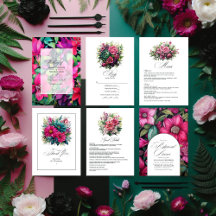 Fuchsia, Emerald Green and Black