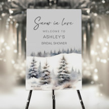 Snow in love winter pine forest bridal shower