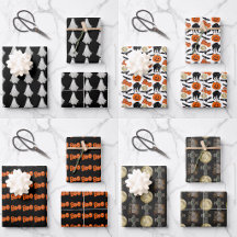 Wrapping Sheets Gift Paper With Halloween Designs 