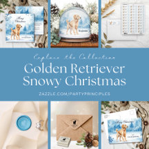 Golden Retriever Snowy Christmas Watercolor Collec